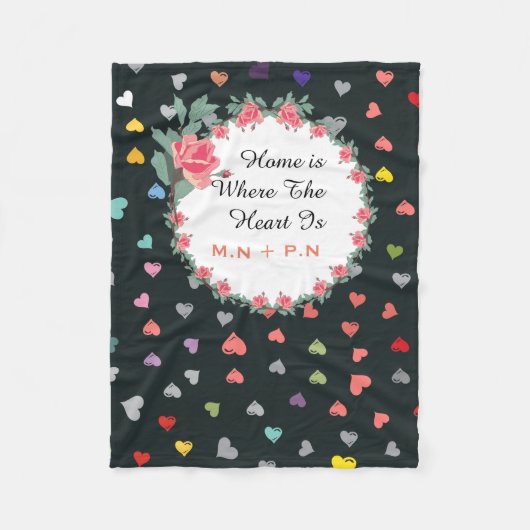 Liebe-Herzen Fleecedecke (Vorderseite)