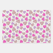 Liebe Herzen Gesichter Xoxo Geschenkpapier Set (Vorderseite 3)