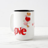 Liebe & Herzen Personalisiert  Zweifarbige Tasse (Vorderseite Links)