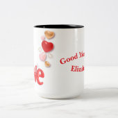 Liebe & Herzen Personalisiert  Zweifarbige Tasse (Mittel)