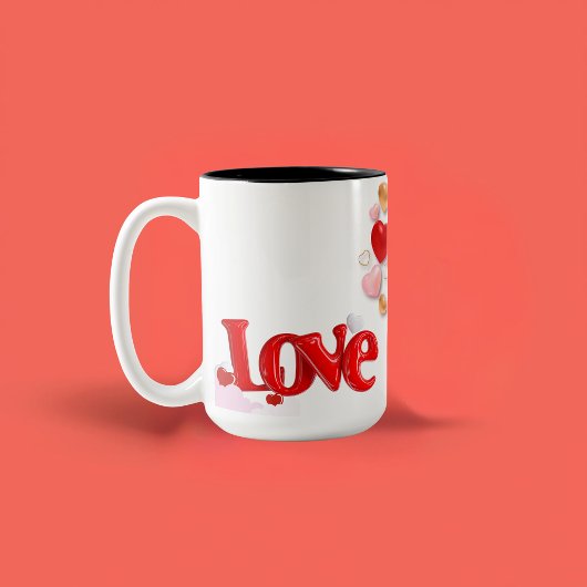 Liebe & Herzen Personalisiert  Zweifarbige Tasse