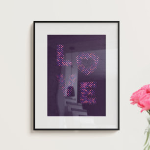 Liebe, Herzen und violette Farbe. Poster