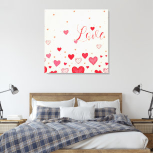 Liebe, Herzen, Valentinstag, Hochzeit - eingewicke Leinwanddruck