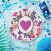 Liebe Herzflorales Muster Pappteller (Party)