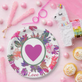 Liebe Herzflorales Muster Pappteller (Party)
