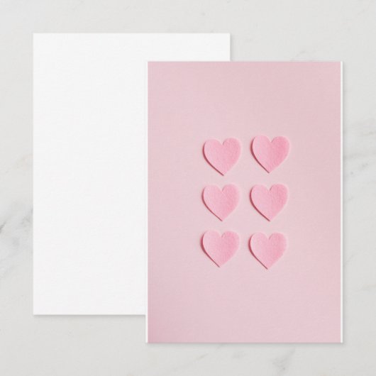 Liebe Herzform rosa Karte (Vorne/Hinten)