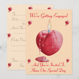 Liebe Herzförmige Kerze Einladung