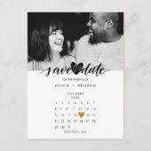 Liebe Herzkalender Save the Date Foto Postkarte (Vorderseite)
