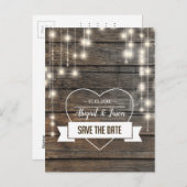 Liebe Herzkette Save the Date Ankündigungspostkarte (Vorne/Hinten)