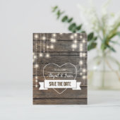 Liebe Herzkette Save the Date Ankündigungspostkarte (Stehend Vorderseite)