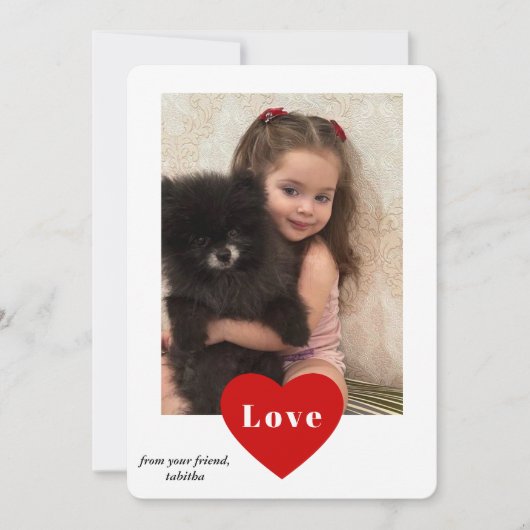 Liebe Herzklasszimmer Foto Valentinstag Karte (Vorderseite)