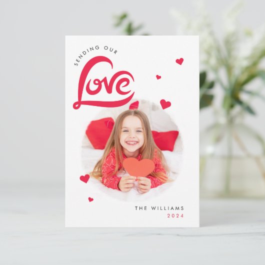 Liebe Herzklopfkarte Valentinstag benutzerdefinier Dankeskarte (Stehend Vorderseite)