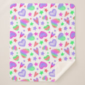 Liebe Herzlich romantisches Girly-Muster Moderne Sherpadecke (Vorderseite)