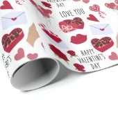 Liebe Herzlich Willkommen im Valentinstag Geschenkpapier (Rolleneckpunkt)