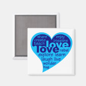 Liebe Herzmagnet Magnet (Vorderseite/Rückseite)