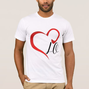 Liebe Herzmonogramm benutzerdefinierte Anfangsbuch T-Shirt
