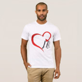 Liebe Herzmonogramm benutzerdefinierte Anfangsbuch T-Shirt (Vorne ganz)