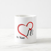 Liebe Herzmonogramm Individuelle Name 2 Kaffeetasse (Mittel)