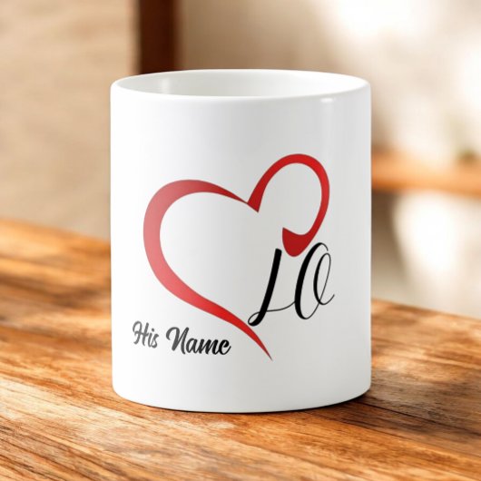 Liebe Herzmonogramm Individuelle Name 2 Kaffeetasse