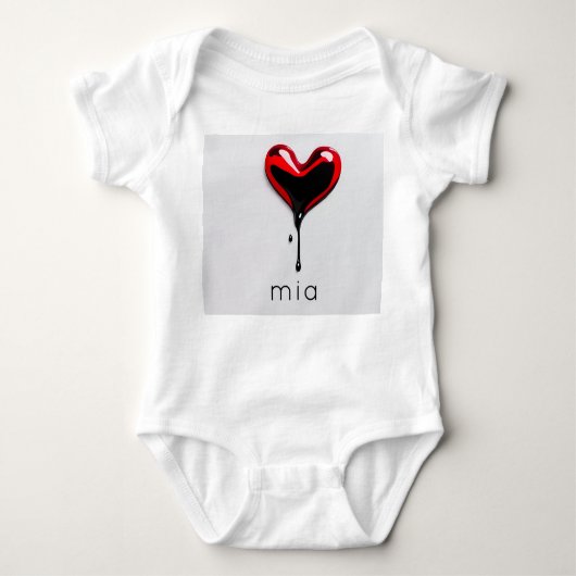 Liebe Herzmonogramm Name einfach modern minimal Baby Strampler (Vorderseite)