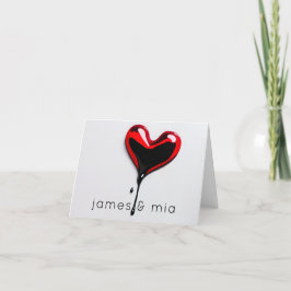 Liebe Herzmonogramm Name einfach modern minimal Dankeskarte