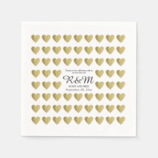 Liebe Herzmuster auf personalisierten weißen Zucke Serviette (Vorderseite)