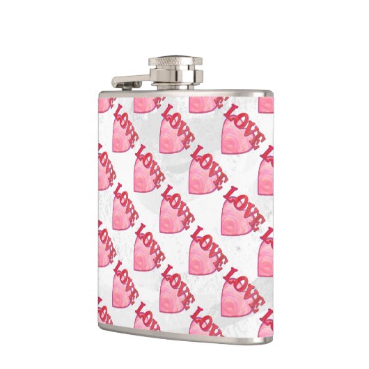 Liebe Herzmuster Flachmann (Links)