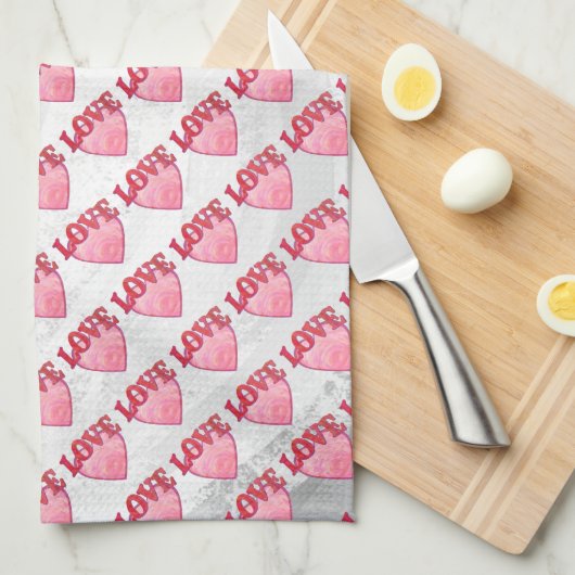 Liebe Herzmuster Handtuch (Viertel Falte)