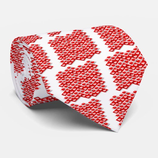 Liebe Herzmuster Krawatte (Gerollt)