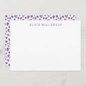 Liebe Herzmuster personalisierter Name Mitteilungskarte (Vorne/Hinten)