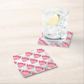 Liebe Herzmuster Rechteckiger Pappuntersetzer (Vor Ort)