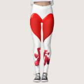 Liebe Herzmuster | Romantisches Valentinisches Leg Leggings (Vorderseite)