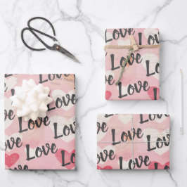Liebe Herzmuster Valentine Geschenkpapier Set