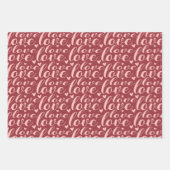 Liebe Herzmuster Valentinstag Geschenkpapier Set (Vorderseite 3)