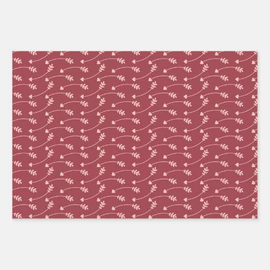 Liebe Herzmuster Valentinstag Geschenkpapier Set (Vorderseite)