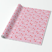 Liebe Herzmuster xoxo Wrapping Papier Geschenkpapier (Ungerollt)