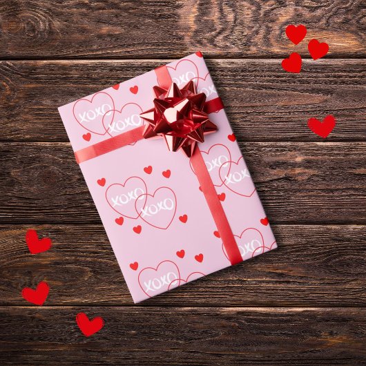 Liebe Herzmuster xoxo Wrapping Papier Geschenkpapier
