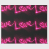 Liebe Herznebel schwarz, rosa, schwarz, verpackt Geschenkpapier (Flach)