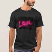 Liebe Herznebel Schwarzer T - Shirt in Rosa (Vorderseite)