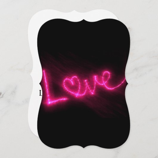 Liebe Herzneon heiß rosa Schwarze Einladungen (Vorne/Hinten)