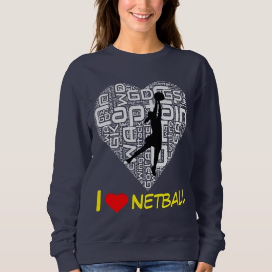 Liebe-Herznetball-Pullover der Gewohnheits-I Sweatshirt (Vorderseite)