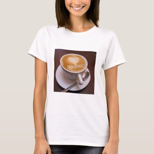 Liebe Herzpalmensprings Cappuccino Kaffeecup Tasse T-Shirt (Vorderseite)
