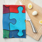 Liebe Herzrasen Akzeptanz Autismus Bewusstsein Geschirrtuch (Viertel Falte)