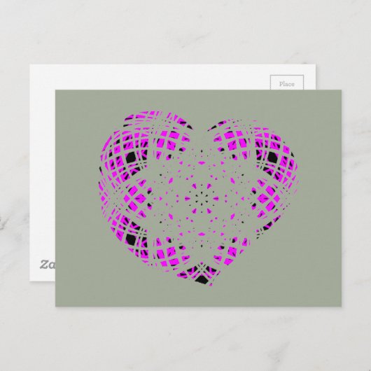 Liebe Herzrosa Postkarte (Vorne/Hinten)