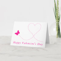 Liebe Herzrosa Schmetterlingskarte Valentinstag