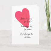 Liebe Herzschlag ein Jahr Hochzeit Jubiläum Gruß Karte (Vorderseite)