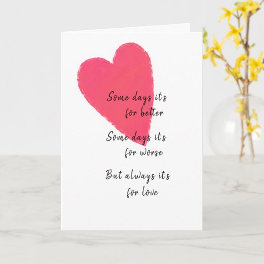 Liebe Herzschlag ein Jahr Hochzeit Jubiläum Gruß Karte (Gelbe Blume)