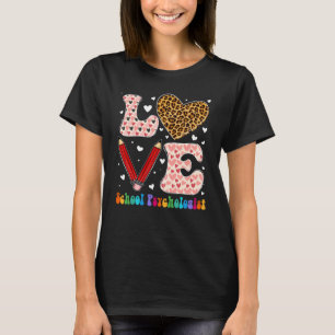 Liebe Herzschule Psychologe Leopard Kariert Valen T-Shirt