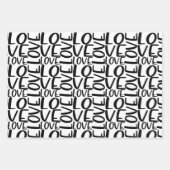 Liebe Herzschwarz und Weiß Geschenkpapier Set (Vorderseite 3)