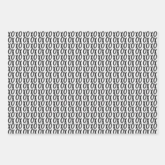 Liebe Herzschwarz und Weiß Geschenkpapier Set (Vorderseite 2)